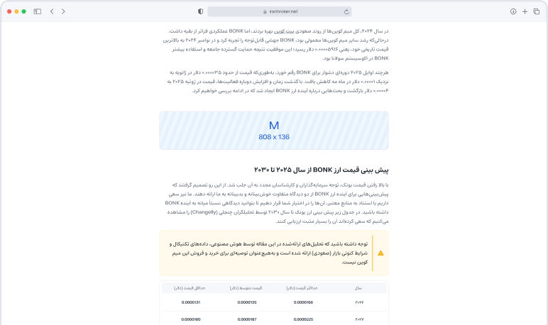پیش‌نمایش جایگاه‌های تبلیغاتی M